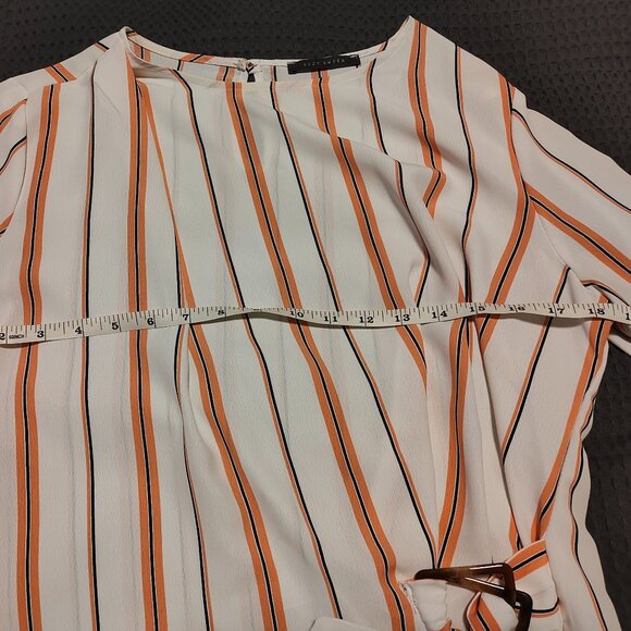 GUC Women's Suzy Shier 3/4 Sleeve Peach Striped Blouse - Sz M - Picture 5 of 8